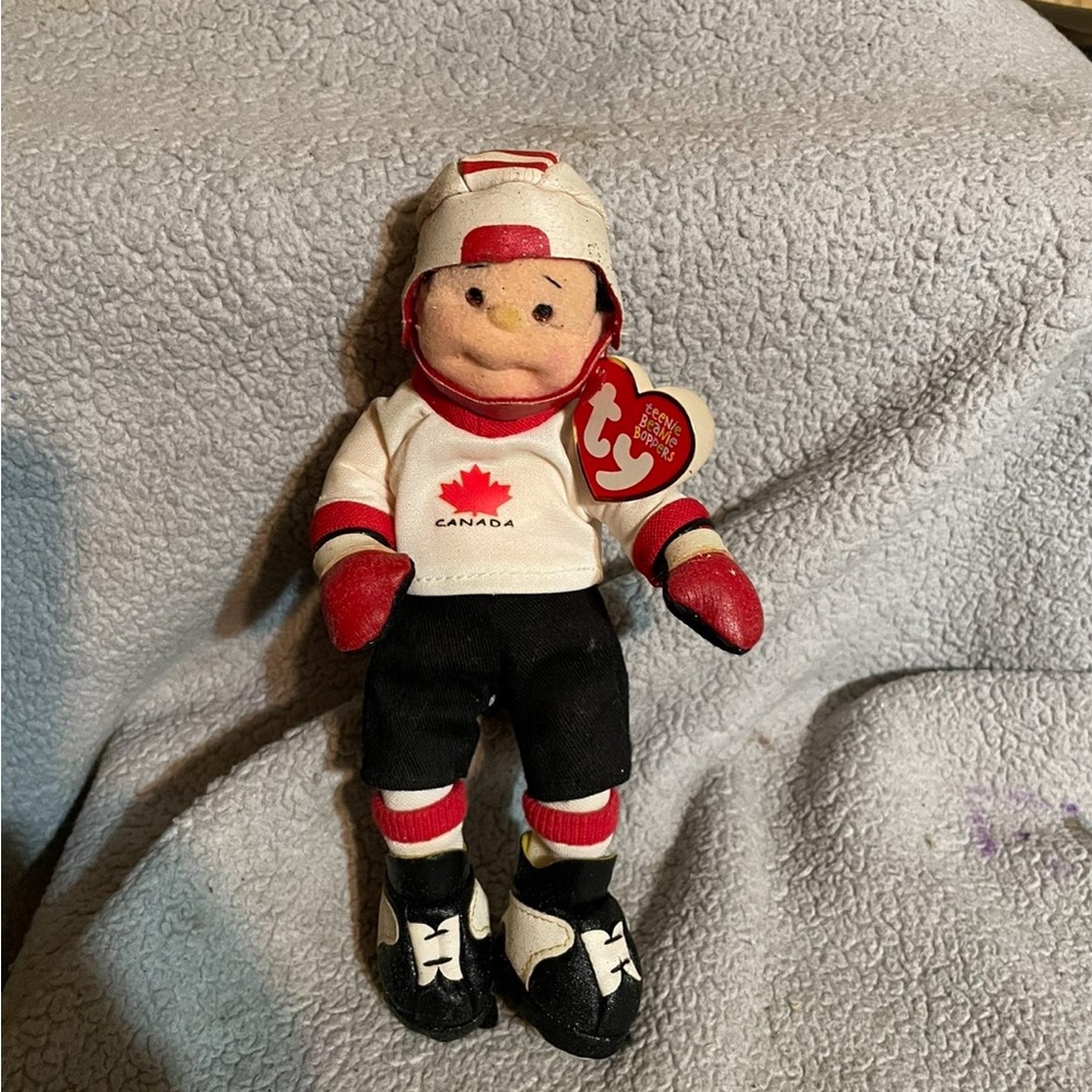 Ty Beanie Babies Hockey Player Plush - Red and White